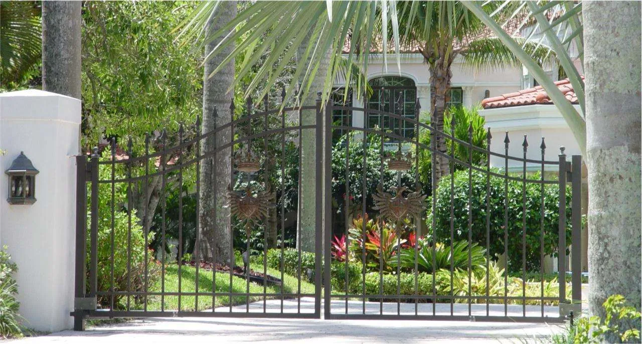 Iron gate leading to a house