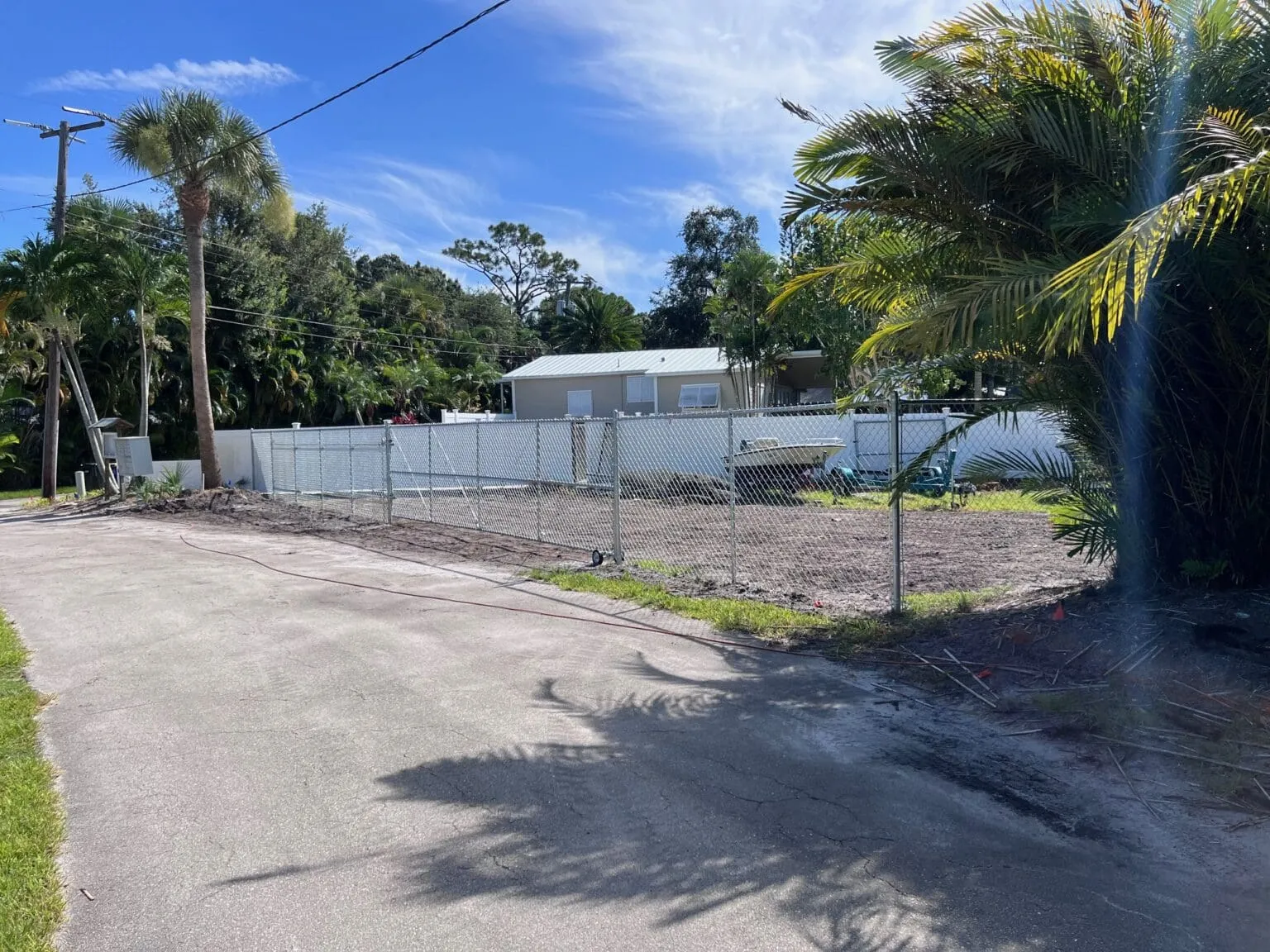Residential area with palm trees